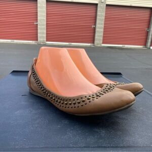 MeToo Astio Women's Brown Leather Slip on Ballet Shoes Size 9M